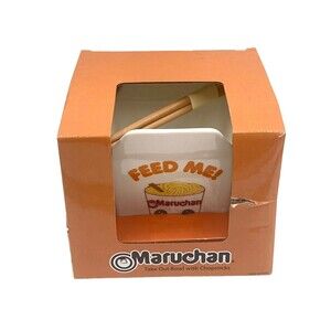 Maruchan Ramen Take Out Bowl with Chopsticks Ceramic New in Box MAD Engine